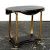 Continental Black & Gilt Oval Japanned Table