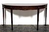 Neoclassical Style Mahogany Demilune Console Table