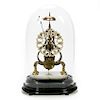 English 19th Century Brass & Enamel Skeleton Clock