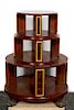 Regency Style 3-Tiered Round Revolving Bookcase
