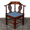 English Chippendale Style Mahogany Corner Chair