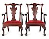 PAIR OF CHIPPENDALE ARMCHAIRS. POSSIBLY MARYLAND. MAHOGANY. CIRCA 1750 - 1760.