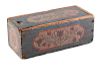 PAINT DECORATED SLIDE LID BOX. PENNSYLVANIA. PINE. CIRCA 1800.