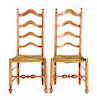SET OF 2 MAPLE LADDERBACK SIDE CHAIRS. PENNSYLVANIA OR DELAWARE VALLEY. CIRCA 1750 - 1790.