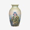 Sarah McLaughlin for Weller Pottery, Hudson Scenic vase with fisherman