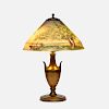 Pairpoint, Carlisle table lamp with pastoral lake scene