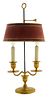 Gilt Brass Bouillotte Lamp with Tole
