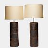 Peter Lane, Birchbark table lamps, pair