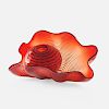 Dale Chihuly, red Seaform set with black lip wraps