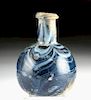 Rare Roman Marbled Glass Jar - Cobalt Blue Mosaic