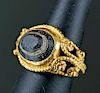 Roman 22K+ Gold Ring w/ Banded Agate Stone