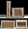 Lot of 4 Framed Chancay & Chimu Textile Fragments