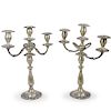 Pair of Fisher Sterling Silver 3 Light Candelabra