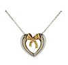 Tiffany &amp; Co Silver 18K Gold Heart Pendant Necklace