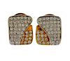 18K Two Tone Gold Diamond Earrings