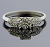 Art Deco  Platinum Diamond Engagement Ring 