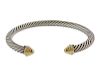 David Yurman 14K Gold Silver Cable Cuff Bracelet