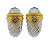 David Yurman 18K Gold Topaz Iolite Shrimp Cable Earrings