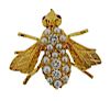 Herbert Rosenthal 18k Gold Diamond Pearl Ruby Bee Brooch