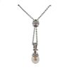 Penny Preville Platinum Diamond Pearl Pendant Necklace