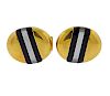 18K Gold Mother of Pearl Onyx Cufflinks
