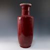 LARGE CHINESE ANTIQUE FLAMBE ROULEAU VASE - 19TH CENTURY