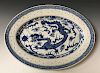 A CHINESE ANTIQUE BLUE AND WHITE PLATE, 19 CENTURY