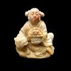 Carved Chinese Soapstone Figure w/ Basket