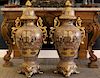 Pair, Large Satsuma Style Porcelain Floor Vases