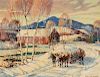 James King Bonnar (American, 1883-1961)  Vermont Covered Bridge in Winter