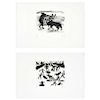 SERGIO HERNÁNDEZ, Sin título, de la serie Tauromaquia (“Untitled, from the Bullfighting Series”), Engravings 19 / 50, 5.9 x 6.6” (15 x 17 cm) each