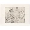 FRANCISCO TOLEDO, Los amantes de la cocina ("Lovers of the Kitchen"), Signed Etching and dry point engraving  P.A., 9.2 x 11.6” (23.5 x 29.7 cm)