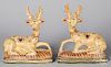 Pair of painted chalkware stags