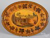 English painted tole tray