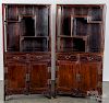 Pair of Chinese hardwood cabinets