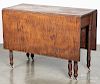 Sheraton tiger maple drop-leaf dining table