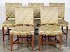 Late Chippendale mahogany upholstered chairs