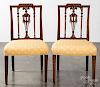 Pair of Federal carved mahogany dining chairs