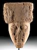 Egyptian Late Dynastic Cedar Wood Sarcophagus Mask