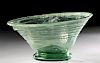 Gorgeous Roman Glass Footed Bowl w/ Trailing
