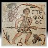 Roman Stone Mosaic - Spear Thrower & Grapevine