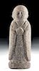 Chinese Qing Dynasty Stone Standing Figure, ex Komor