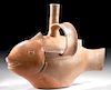 Realistic Inca Pottery Stirrup Vessel, Fish Form
