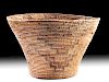 Tiahuanaco Reed Basket w/ Pyramid Motifs