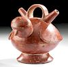 Calima Pottery Twin Spouted Alcarraza - Bird Form