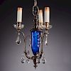 Regency style silver plated 3-light chandelier