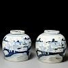 Pair Chinese Canton porcelain ginger jars