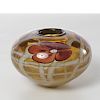 Rich Miller floral art glass vase