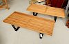 Pair George Nelson style slat benches