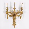 Large Louis XVI style gilt bronze wall sconce